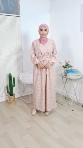 Bahan Royal Messina & Desain Wavy pada Gamis Gardenia Floral