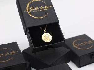 Sancta Scriptura Padre Pio Necklace 18k Premium  PVD Gold Sterling ( Prayer Stigmata Hope) Engraved
