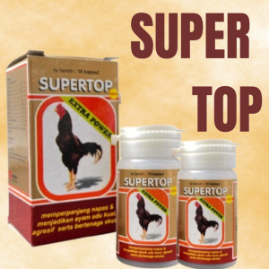 SUPER TOP NEW 10 KAPSUL - Penambah Stamina & Tenaga Ayam Jago Super Strong Ayam Aduan