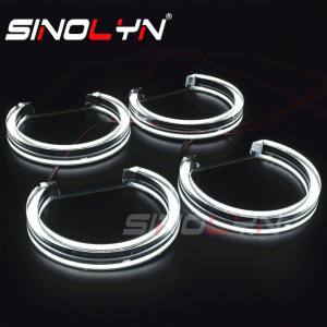Sinolyn Angel Eyes For BMW E46 M3 Coupe/Wagon/Sedan/Convertible Tuning Halogen Headlight Crystal LED DTM Style Halo Rings Running Lights Accessories Retrofit