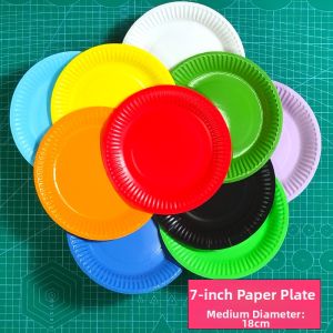 Colorful Disposable Paper Plates Art Materials