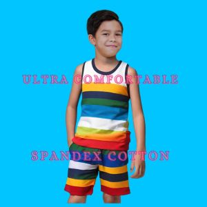 ✅ SUMMER TERNO SANDO and SHORT SET STRIPED or CARTOON Terno for Boys Girls Kids Clothes | Kids Terno Pambahay Sandu w/ Shorts for Boy Girl Sets on Sale | tirno cloths damit pambata for 1 2 3 4 5 6 7 8 9 10 11 12 years old Terno for Kids Pair - Ming Chin