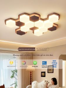 AOMAO | Walnut Creative Geometry Modern Simple Retro Style Living Room Ceiling Light