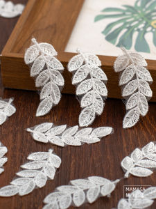 MAMASA Lace Leaf Fabric Adhesive DIY Handmade Clothing Embellishment Craft Materials Small Leaf Pattern Sewing Accessories