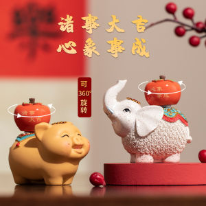 Đồ Trang Trí Bàn Làm Việc Bằng Nhựa Thủ Công Cao Cấp Tượng Voi Heo Chuyển Đến Kinh Doanh Sinh Nhật Trang Trí Không Gian Văn Phòng