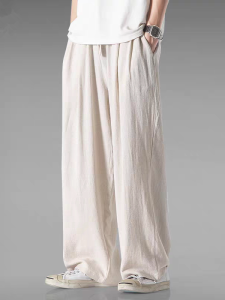กางเกงขายาวทรงหลวมสไตล์ฮาราจูกุสำหรับผู้ชาย กางเกงขายาวทรงหลวม ทรงขากว้าง ทรงตรง ทรงหลวม ฤดูร้อนใหม่ ไซส์ใหญ่ ฮาราจูกุ