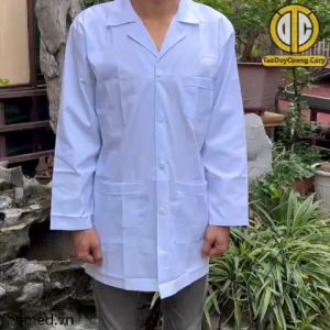 Quần Áo Blouse (Blue) tay dài thân ngắn y tá nam nữ các size - áo y tá tay dài