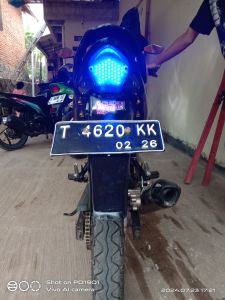 stoplamp Lampu rem running Satria Fu barong full biru 8 mode automatis sudah PNP tinggal pasang