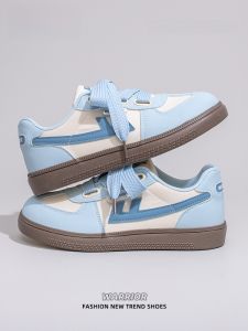 Warrior | รองเท้าผ้าใบสตรี สไตล์กีฬา หุ้มข้อ สีฟ้า พื้นหนา