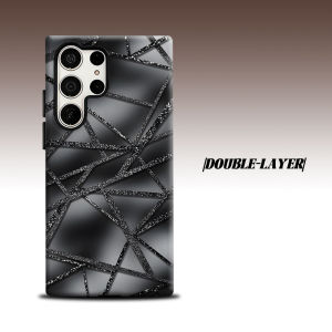 BILIBILI | Silver Glitter Grid For Samsung Galaxy S26 S25 S24 A56 A36 Dual Layer Luxury Fashion Full Lens Protective Case