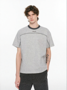 FORNINES | Embroidery Open Seams T-Shirt Slim Fit