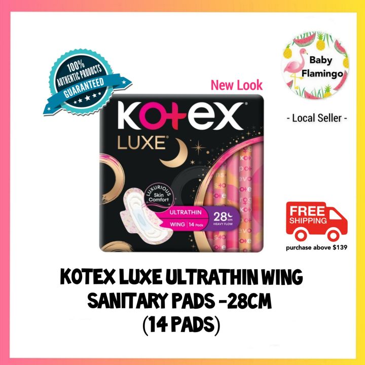 Kotex Luxe Ultrathin Wing Sanitary Pads 28cm 14 pads Lazada Singapore