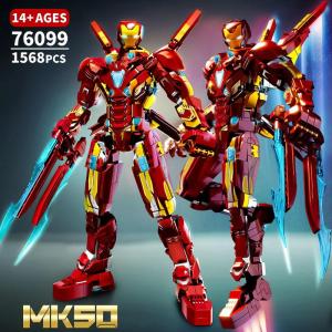 High Quality Iron Man Robot Assembly Blocks for Boys Superhero Toy Gift Suitable for Ages 6 And above ABS Plastic Model Kit