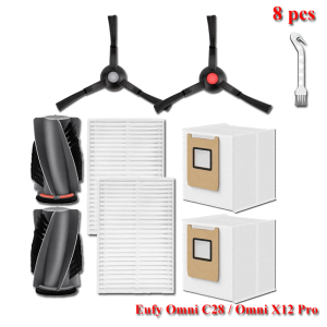 Phụ Kiện Thay Thế Máy Hút Bụi Eufy Omni C28/X12 Pro: Bàn Chải Chính Bàn Chải Bên Bộ Lọc Túi Đựng Bụi Chất Liệu Polyester