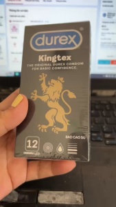 Bao cao su Durex Kingtex ôm sát bôi trơn size 49mm hộp 12 bao.ok