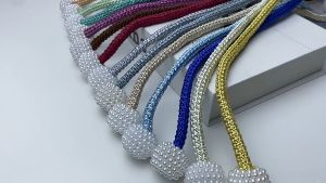 AI-C1231 Tali Tirai Aksen Mutiara Dekorasi Jendela Rumah/ Tali Pengikat Gorden Mutiara Model Klip