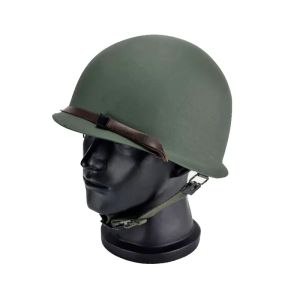 Classic M1 Steel Helmet Tactical US Military Army Replica Protective Helmets WWII WW2 Outdoor CS Paintball Green Steel Helmets