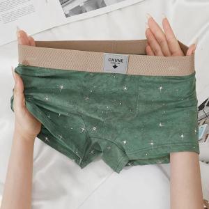 Mens Breathable Cotton Boxer Shorts Astral Print Comfortable Fashionable Large Size Flat Angle Underwear Home Clothes