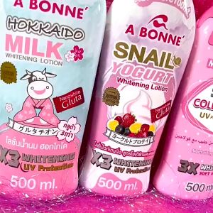 A Bonné Milk Lightening Collagen Lotion 500ml Plus 3x Collagen 500ml +UV Protection Moisturizing Tender