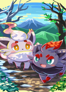Bandai | Anime Pokémon Hisuian Zoroark Wall Decor Oil Painting By Numbers for Living Room Bedroom Home Decor Gift No Frame
