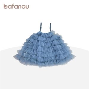 BAFANOU | Summer Baby Girls Dress A-Line Dopamine Colors Strap Dress
