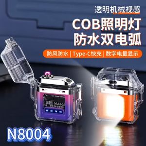 USB Charging Lighter Electric Lighter with LED Water Resistant Necklace LighterPortable Electric Lighter for Smoking Windproof Waterproof