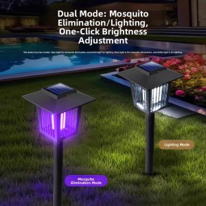 MONLEYTA | Solar Powered Mosquito Repellent Lamp Outdoor Garden Courtyard Waterproof Fly Killer Camping Insect Eliminator Lawn Bug Zapper