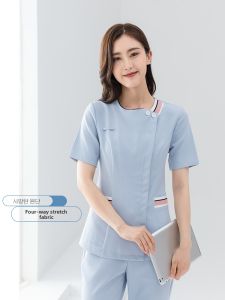 CHUNSHENG | Đồng Phục Y Tá Màu Xanh Nhẹ Co Dãn