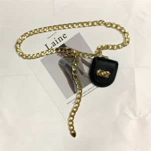 Túi Đeo Chéo Nữ Mùa Thu Đông Phong Cách Mới Túi Đeo Hông Khóa Hợp Kim Túi Đeo Chéo Đeo Vai Nhỏ Màu Đen Túi Đeo Chéo Đeo Hông Thường Ngày