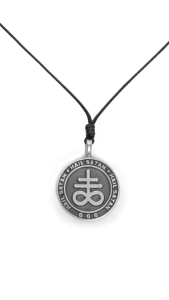 Pewterland Pendant 2D Symbol of Demonism Kalung Tengkorak Bahan Logam Timah Pria dan Wanita