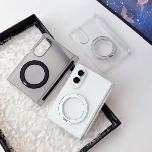 szhaiyu | Clear Translucent Metal Rotating for Magsafe Magnetic Case for Samsung Z Fold 8 Ultra Fold8 Galaxy Z Fold 7 6 5 Protect Cover