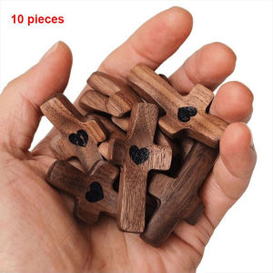 1-10Pcs Wooden Cross Decorations Cross Fidget for Anxiety Relief Multi-functional Spiritual Symbols for Home and Office