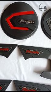 Paket Outer Door Cover & Handle Pintu Tank Cover Toyota All New Rush 2018-2023 Hitam Rline List Merah