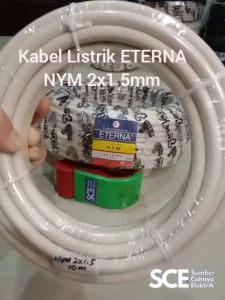 (10 METER) KABEL ETERNA NYM 2x1.5 mm 300/500 V-TEMBAGA TUNGGAL