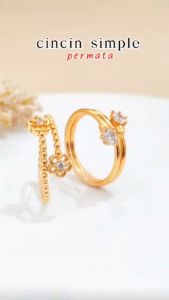 A130 - Cincin Xuping Cincin Dewasa Kupu Simple Cincin Wanita Perhiasan Lapis Emas Imitasi - Cute