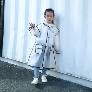 Raincoat Kids 1-10 Years Boys Girls Rain Jackets Cartoon Rain Coat Outfits Transparent Rainwear Baby Waterproof Child Clothes