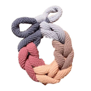 Handmade Thickened High Elasticity Braided Butterfly Knot Hair Ties Womens Bun Headbands Korean Style Fabric Hair Bands