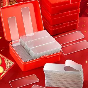 [MORLY] 60pcs/box Traceless Self-adhesive Transparent Tape Waterproof Strong Adhesive Nano Tape PVC Double Sided Stickers