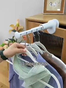 Portable Travel Foldable Clothes Drying Rack Extendable Clothes Hanger Drying Rack Rod for Hotel Laundry Room Bathroom