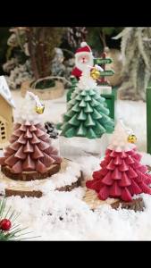 1pc Handmade Christmas Tree Soy Wax Candle with Bell Decor - 6 Hours Long Lasting for Xmas Party Home Decor & Holiday Gift