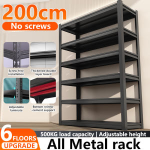 🔥SG Local+2025 Ugrade🔥New 6 Layer 200cm Boltless Metal Adjustable Storage Shelf Rack Thickened Warehouse/Kitchen/Bathroom/Livingroom 6Tier Display Large Capacity Space Saving Shelf Rack Storage