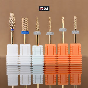 Golden Manicure Tungsten Steel Grinding Head Spiral Straight Teeth Half Stick Nails Corn Gold-Plated Grinding Head Make Small Pockets On The Nails Remove Back Edge Dead Skin Drill