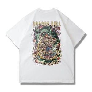 Bandai | Japanese Anime Dragon Ball Super Saiyan Goku Short-sleeved T-shirt for Men and Women Pure Cotton Loose Shoulder Drop Summer