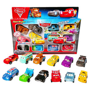 Disney Pixar Cars 2 3 Pull Back Car Toy Set Lightning McQueen Cruz Ramirez Mater Mini Small Model Sheriff Birthday Gift for Kids
