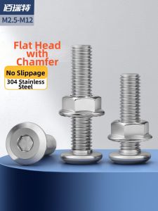 BAIRUITE | Flat Head Beveled Edge Internal Hexagon Flange Screw Bolts