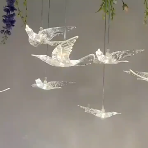 Toyo Wedding Ceiling Decorative Lamp Pendant Lamp Crystal Luminous Transparent Bird Warm Light