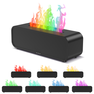 Brifit 250ml Colorful Flame Fire Diffuser Humidifier 7 Colors Changing Oil Diffuser Timing Function Ultra-Quiet Aroma Essential Oils Aromatherapy Diffusers for Large Room Bedroom Office Follow the rhythm of the music