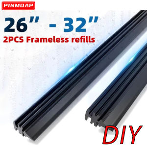 6mm Car Wiper Blade Replacement Strip Boneless Rubber Strip Frameless Wiper Rubber Strip Accessory 26 "28" 30 "32" Inch 2PCS