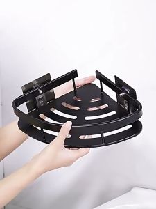【delivery today】Bathroom rack kitchen Storage rack  Bathroom Rack Bathroom Corner Rack Shampoo Shower Dew Rack Bathroom Cosmetic Storage RackNever rust LGT Bathroom Shelf Toilet Rack Accessories Bathroom Storage Corner Shelve Kitchen Wall Dinding 置物架