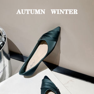 French Pointed Toe Flat Shoes Womens Low Cut Summer Ladies Match Skirts Evening Shoes Large Size Womens Shoes 41-43